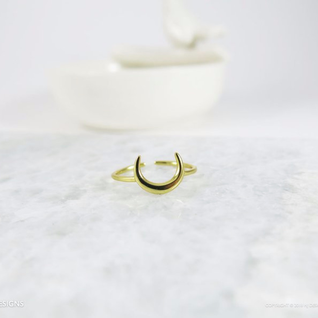 Crescent Moon Adjustable Ring